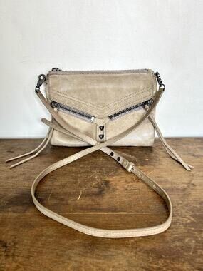 Y2K Botkier Greige Trigger Leather Studded Crossbody Bag | 2000s Style